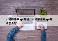 小程序開發(fā)api介紹（小程序開發(fā)api介紹怎么寫）