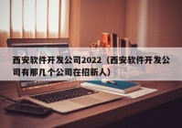 西安軟件開發(fā)公司2022（西安軟件開發(fā)公司有那幾個公司在招新人）