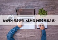 定制版小程序開發(fā)（定制版小程序開發(fā)方案）