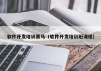 軟件開發(fā)培訓(xùn)黑馬（軟件開發(fā)培訓(xùn)班課程）