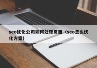 seo優(yōu)化公司如何處理頁(yè)面（seo怎么優(yōu)化方案）