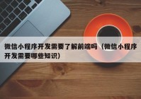 微信小程序開發(fā)需要了解前端嗎（微信小程序開發(fā)需要哪些知識）