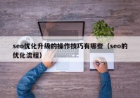 seo優(yōu)化升級(jí)的操作技巧有哪些（seo的優(yōu)化流程）