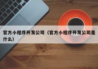 官方小程序開發(fā)公司（官方小程序開發(fā)公司是什么）