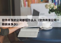 軟件開發(fā)的公司都招什么人（軟件開發(fā)公司一般薪水多少）