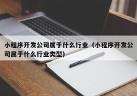 小程序開發(fā)公司屬于什么行業(yè)（小程序開發(fā)公司屬于什么行業(yè)類型）