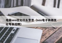 電商seo優(yōu)化什么意思（seo電子商務優(yōu)化專員招聘）