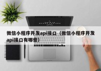 微信小程序開發(fā)api接口（微信小程序開發(fā)api接口有哪些）