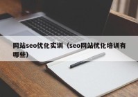 網站seo優(yōu)化實訓（seo網站優(yōu)化培訓有哪些）